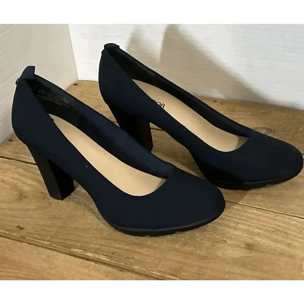 JENN ARDOR Womens Pumps Closed Round Toe Block High Heels 3.5